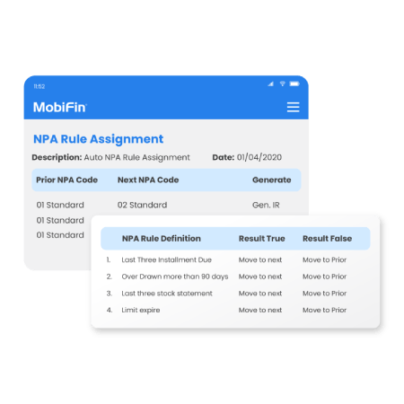 NPA management in core banking platform